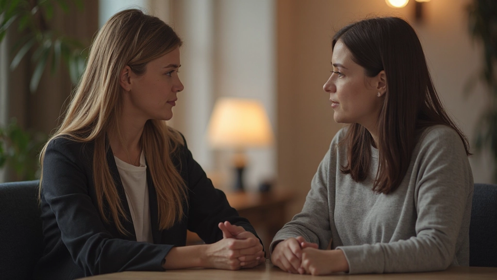 Close-up van twee mensen in gesprek met open lichaamstaal en oogcontact