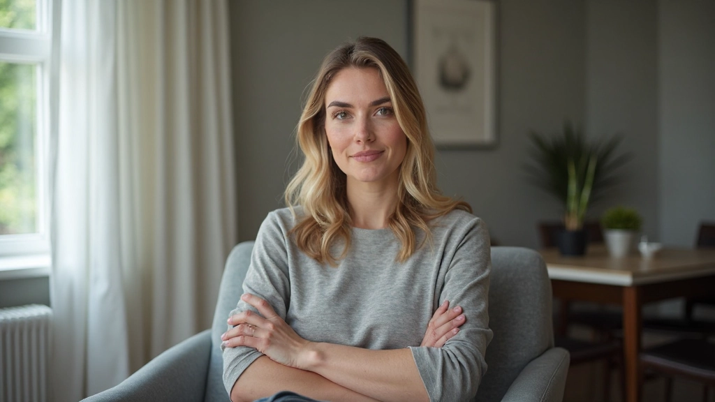 Twee personen in een gesprek, één persoon toont zelfverzekerde lichaamstaal terwijl ze grens communiceert